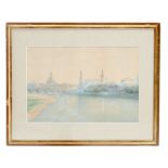 Förderreuther, Robert (1859-1906), Blick über die Elbe auf Dresden. Aquarell. Sign., nicht dat. (