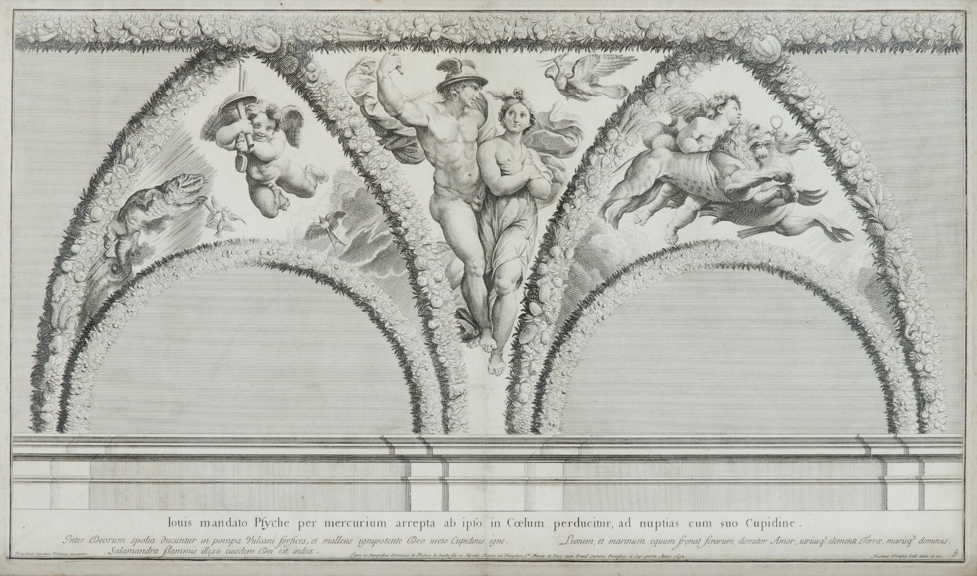 Dorigny, Nicolas (Paris 1658-1748 ebda.), Merkur und Psyche - Jupiter und Venus. 2 Radierungen