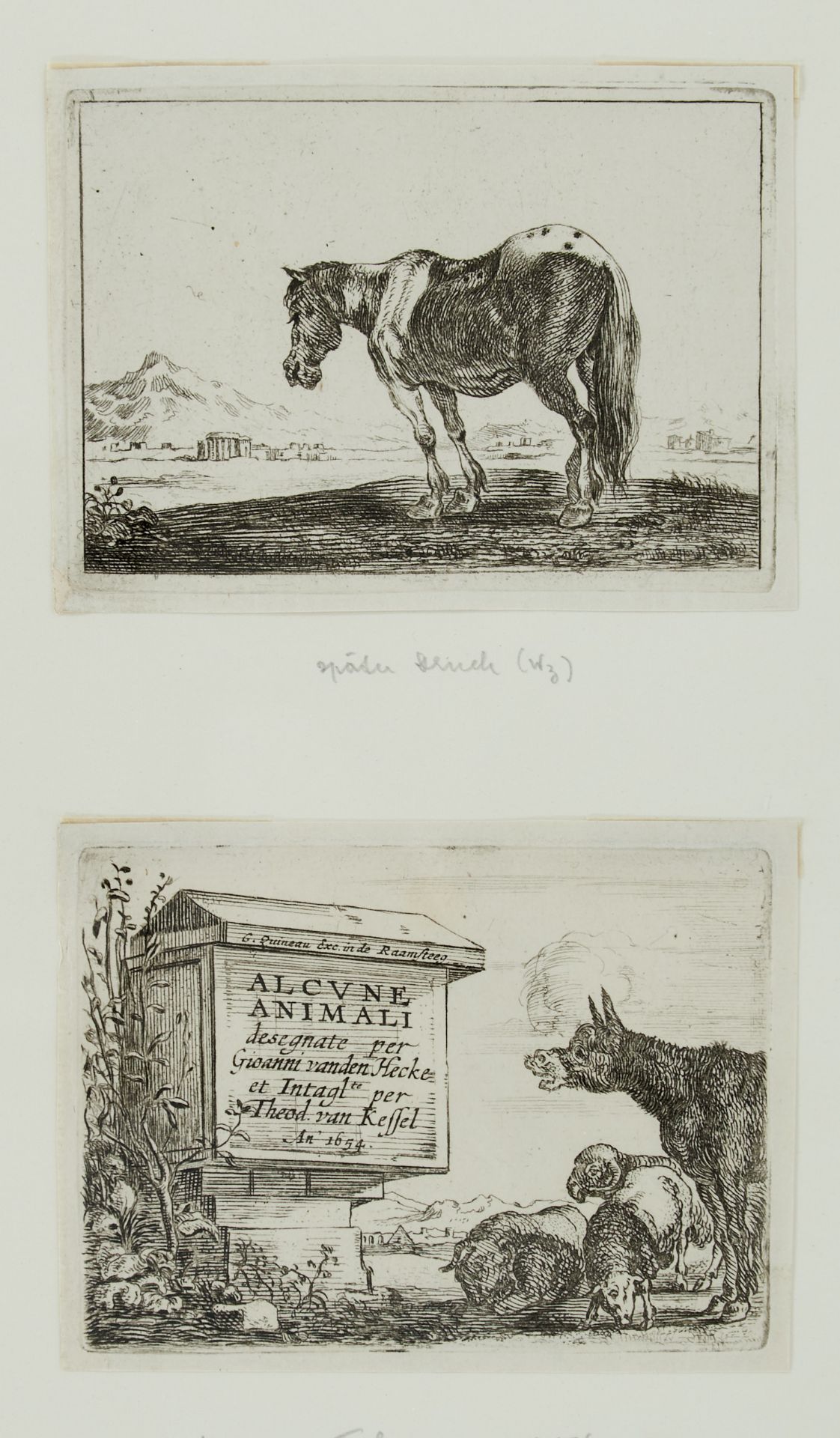 Kessel, Theodor van (ca. 1620 - ca. 1693 Antwerpen), "Alcune animali". Radierter Titel und 5 - Bild 3 aus 3