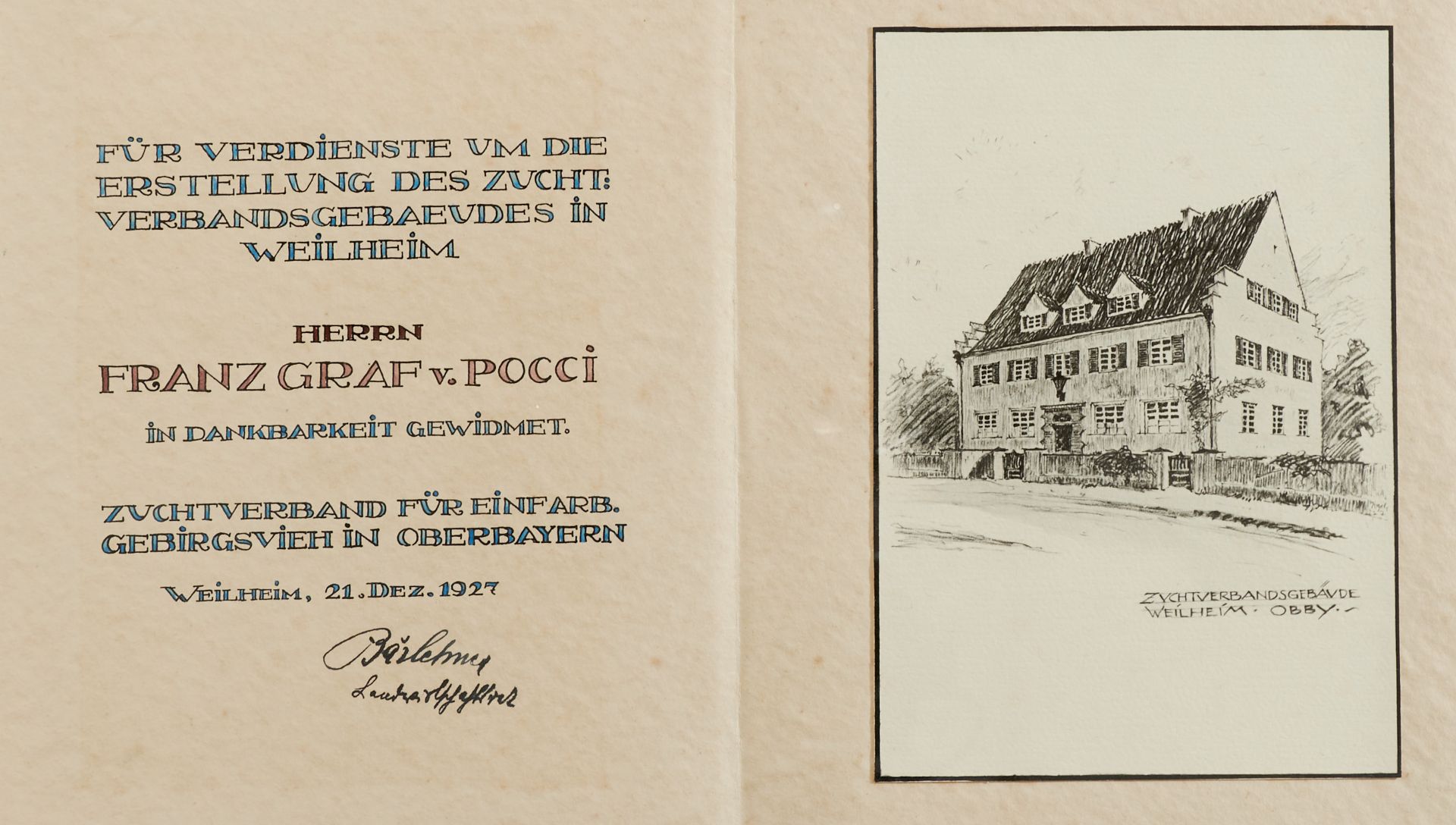 Der Hausbau des Zuchtverbandes für einfarbiges Gebirgsvieh in Oberbayern 1927 - Image 4 of 4