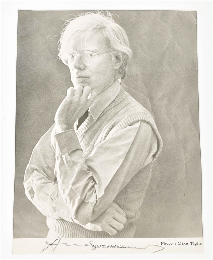 Michael Tighe, Andy Warhol photo portrait, ca. 1980. Signed by Warhol - Image 2 of 4