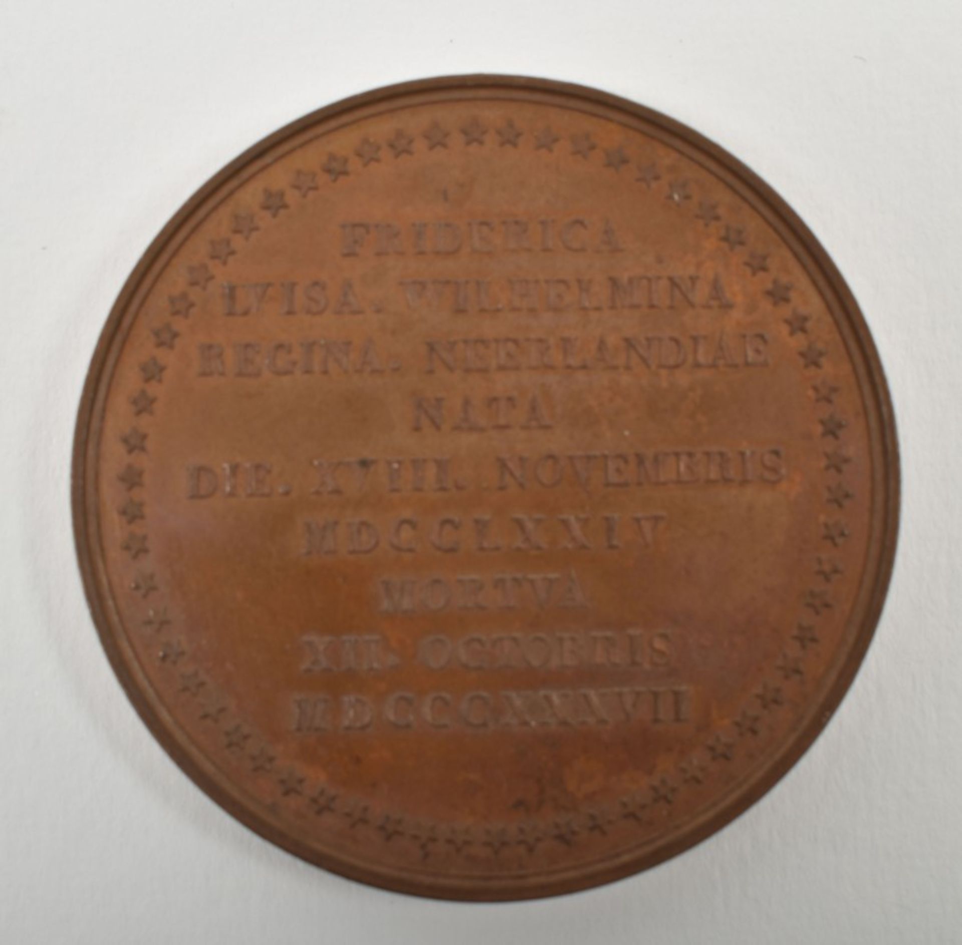 [House of Orange] Medal commemorating the death of Frederica - Bild 2 aus 2