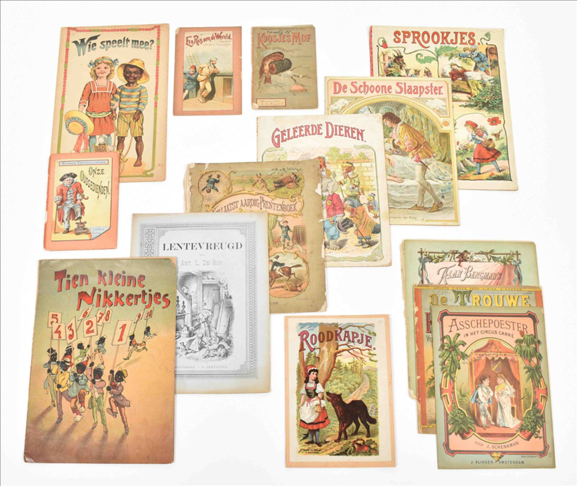 [Black interest] Fourteen late 19th century Dutch children's books: (1) Tien kleine nikkertjes