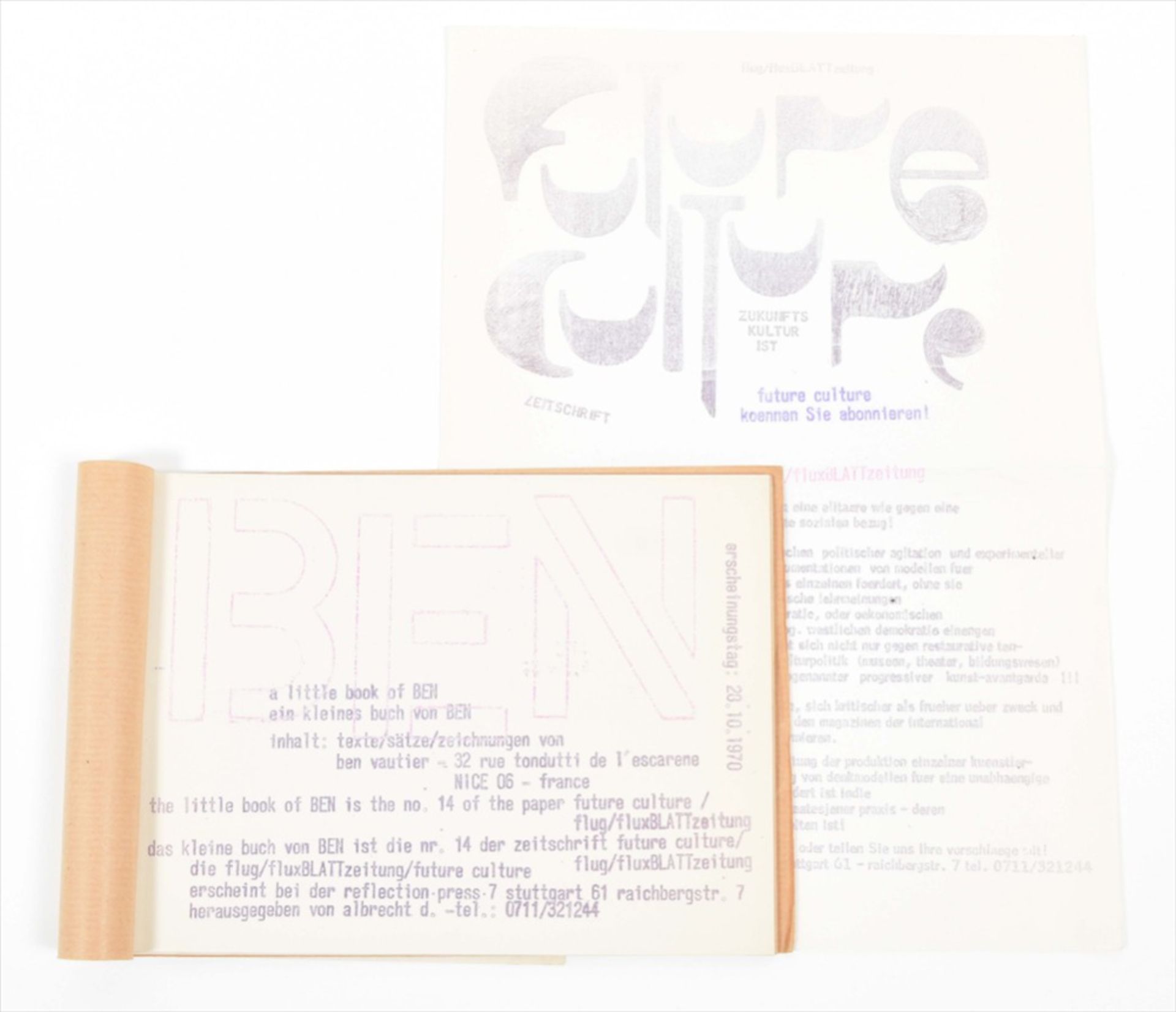 Ben Vautier, artists' books published by Reflection Press, Stuttgart, 1970 - Bild 5 aus 10
