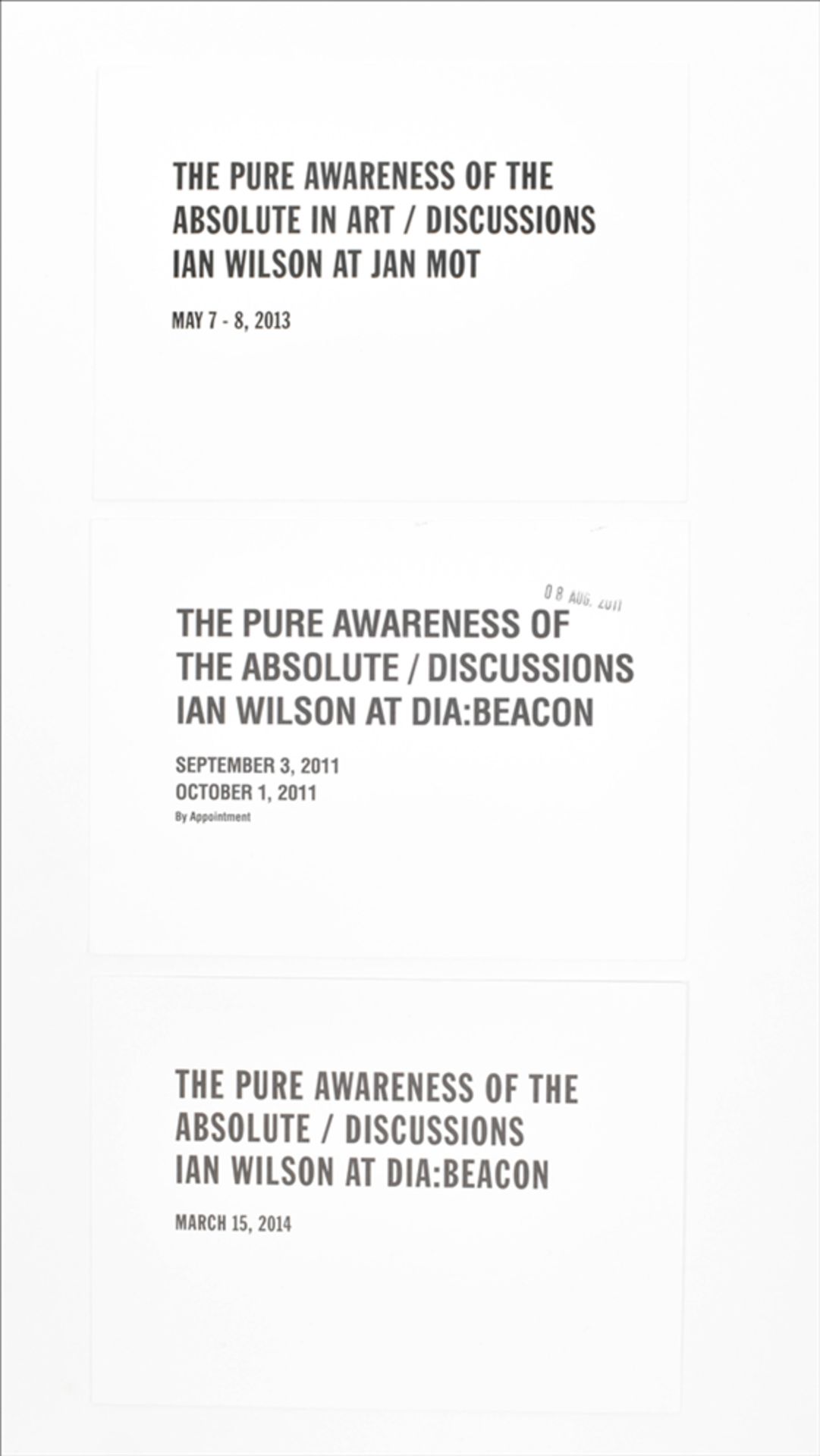 Ian Wilson, collection of Discussion cards and flyers - Bild 3 aus 7