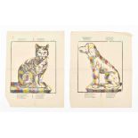 [Cats. Dogs] Two animal catchpenny prints