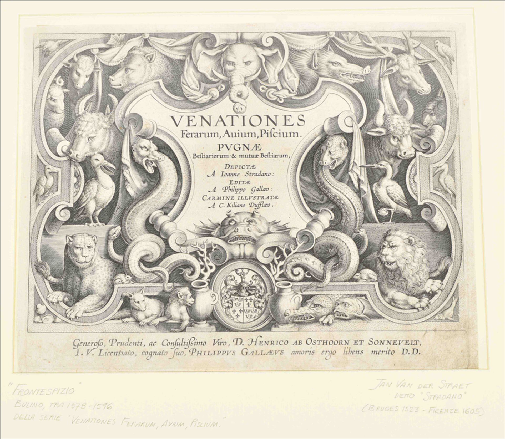 Four engravings: (1) Jan van der Straet (1523-1605). "Venationes ferrarum, avium, piscium - Bild 3 aus 6