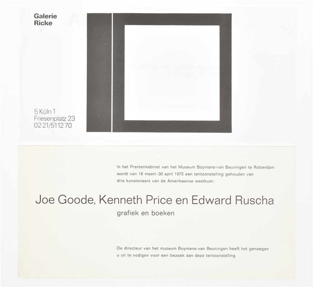 Ed Ruscha, exhibition announcement cards 1970-1980 - Image 8 of 10