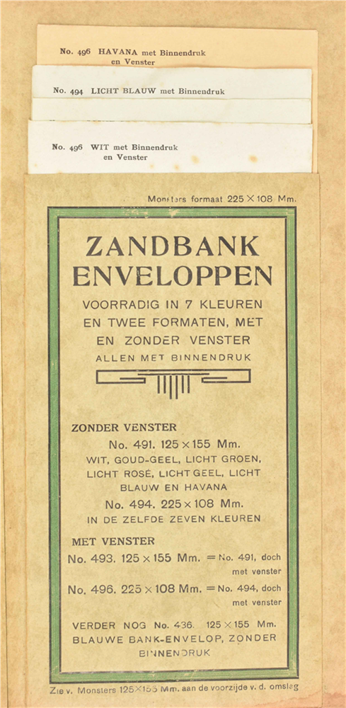 Collection of 21 paper sample booklets: (1) Monsterboek "Zand-bank"