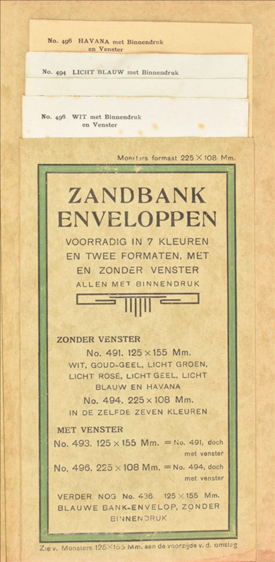 Collection of 21 paper sample booklets: (1) Monsterboek "Zand-bank"