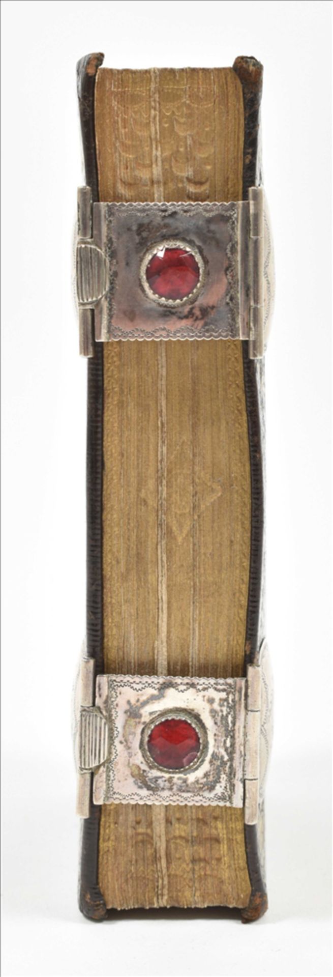 [Bindings] Early 19th century brown leather binding with two silver clasps and catches - Image 7 of 10