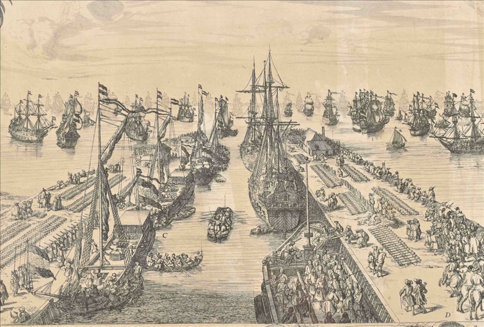 [House of Orange. Militaria] Daniel Marot. Vloot van Willem III te Hellevoetsluis, - Bild 3 aus 3