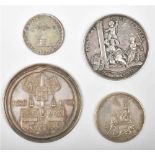 Four various eighteenth century silver commemorative coins