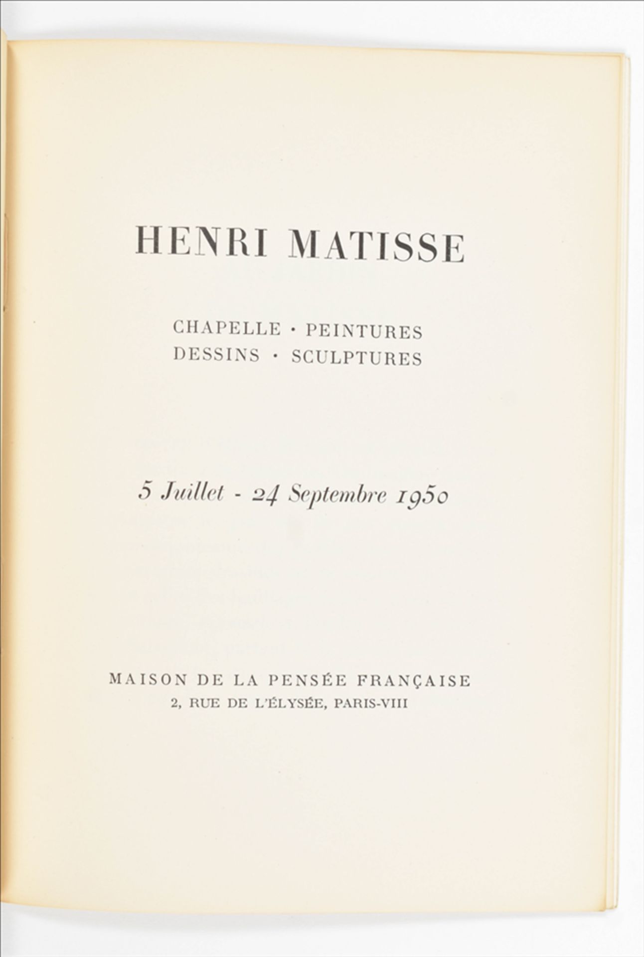 [Fauvism] Collection of catalogues and works on Henri Matisse (1869-1954) - Bild 9 aus 10