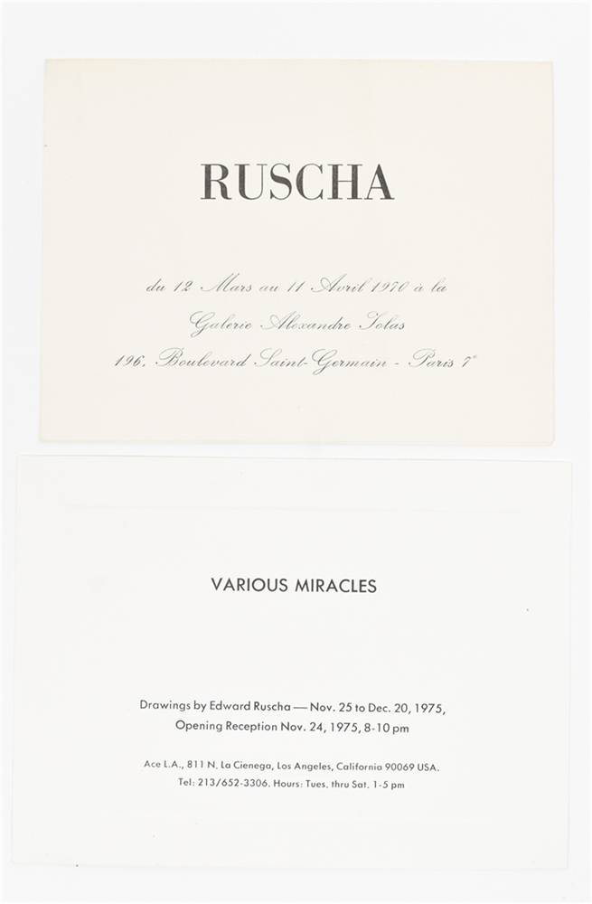 Ed Ruscha, exhibition announcement cards 1970-1980 - Image 3 of 10
