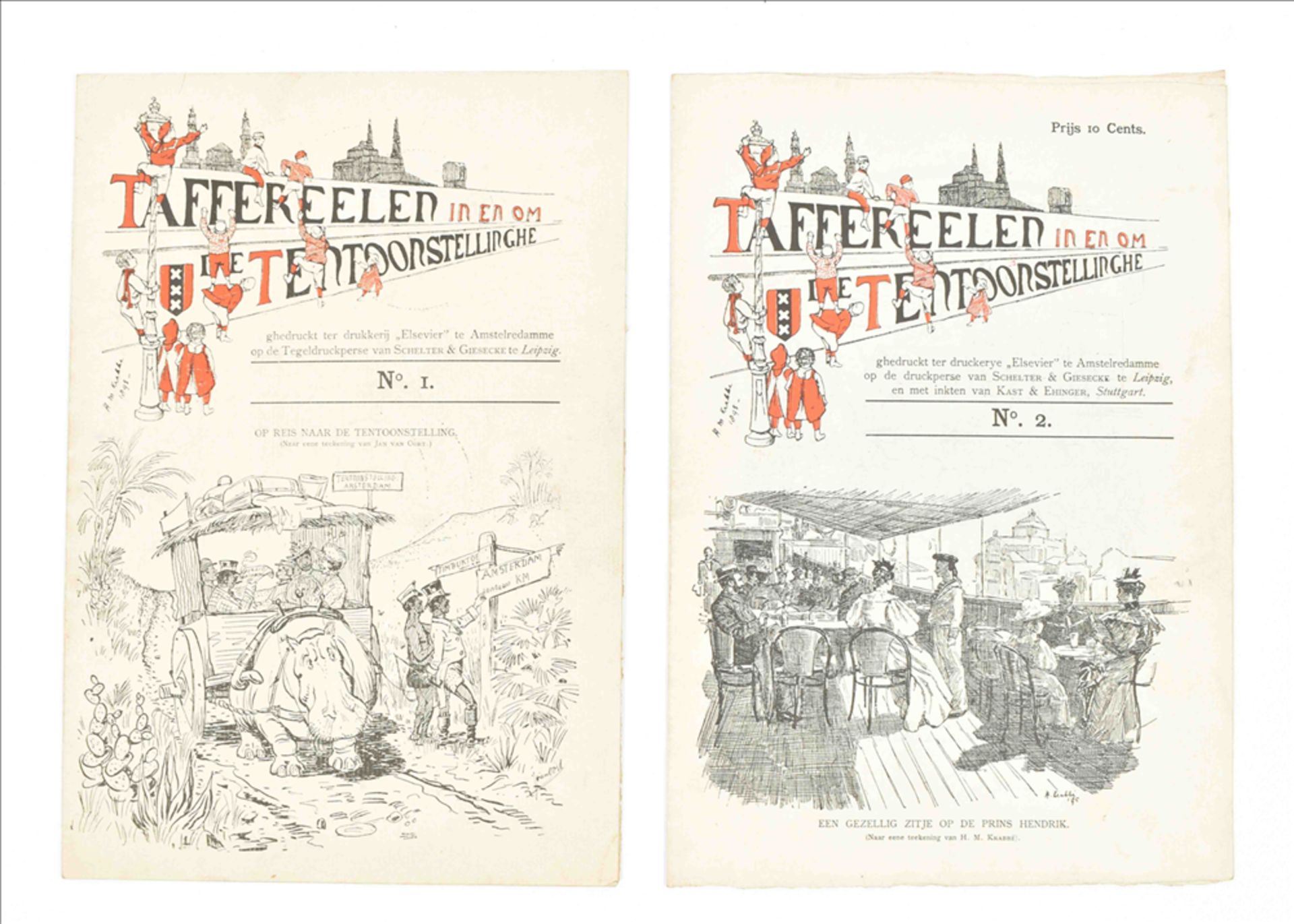 Nine various (rare) memorabilia concerning the 1895 World Exhibition in Amsterdam - Image 5 of 10