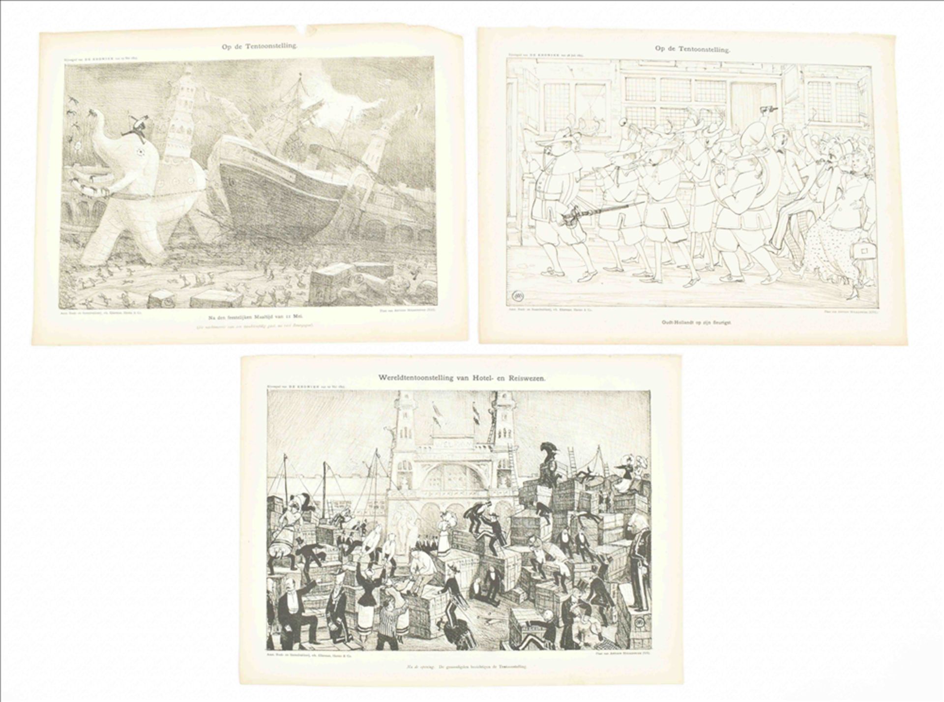 Nine various (rare) memorabilia concerning the 1895 World Exhibition in Amsterdam - Image 2 of 10