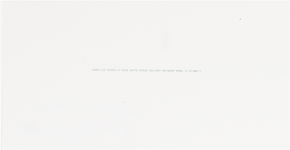 James Lee Byars, cards for Wide White Space Antwerp, 1969 - 1973 - Image 6 of 7