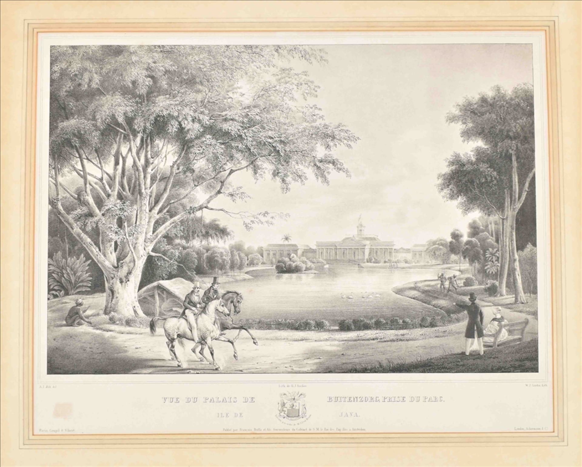 [Java. Bogor] "Vue du palais de Buitenzorg, prise du parc. Ile de Java"