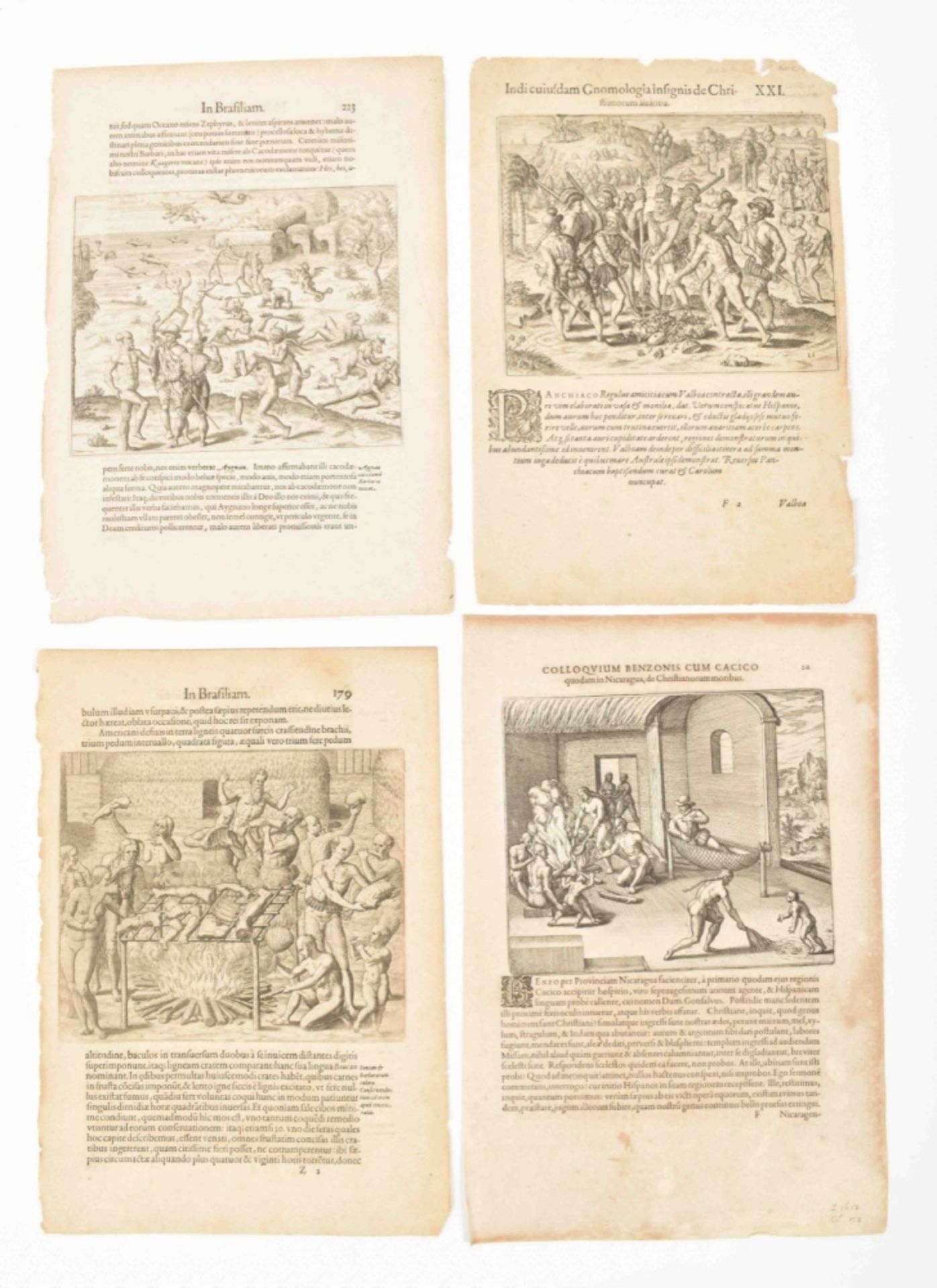 [Latin America. De Bry family] Collection of approximately 75 folio leaves