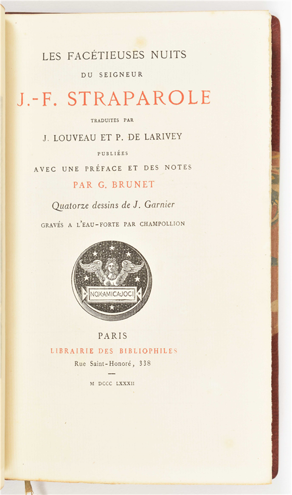 [Erotic novels] Jean-Francois Straparole. Les Facétieuses nuits - Image 4 of 10