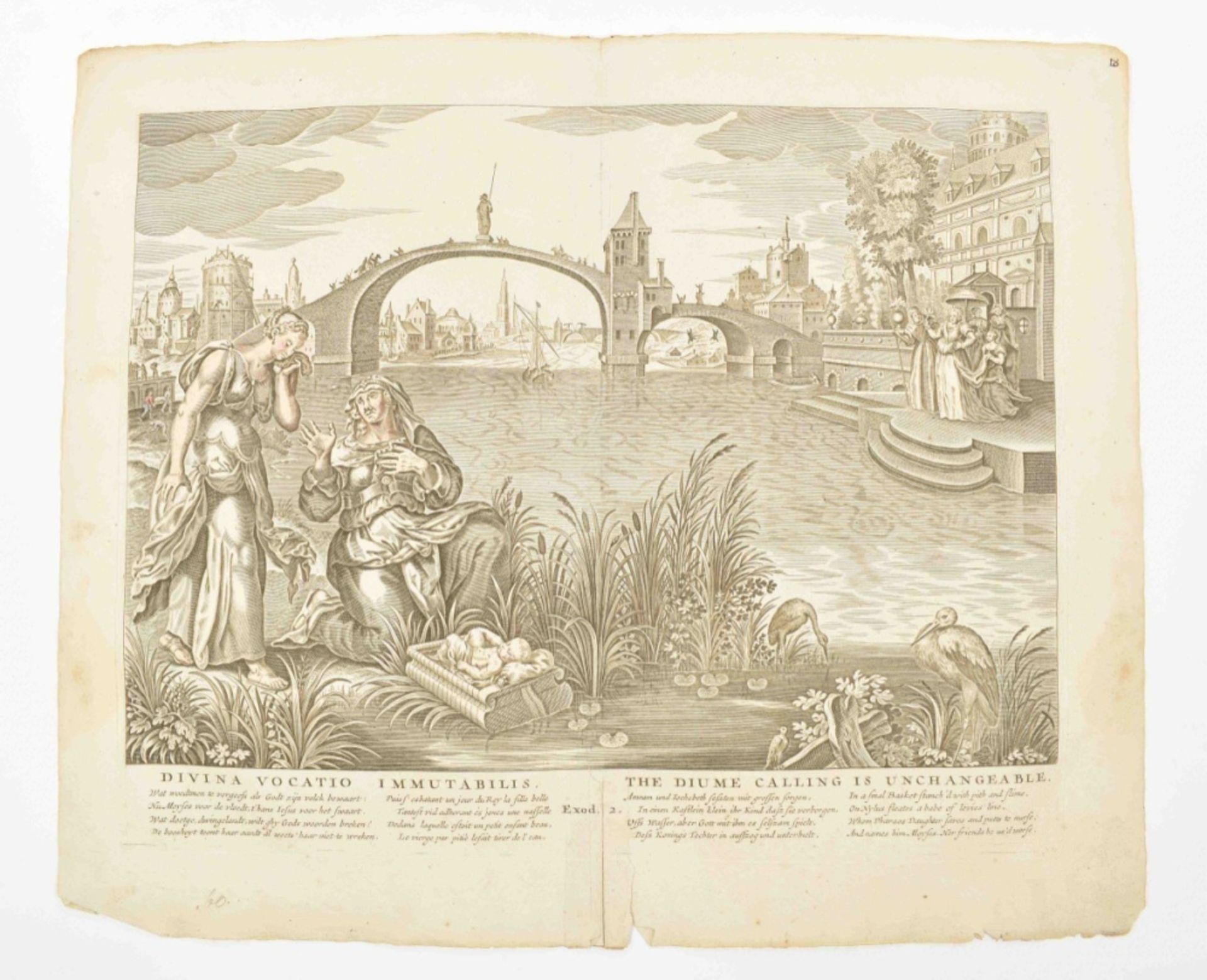 [Biblical prints] 12 large engravings: (1) 'Two scenes from the story of Jonah'