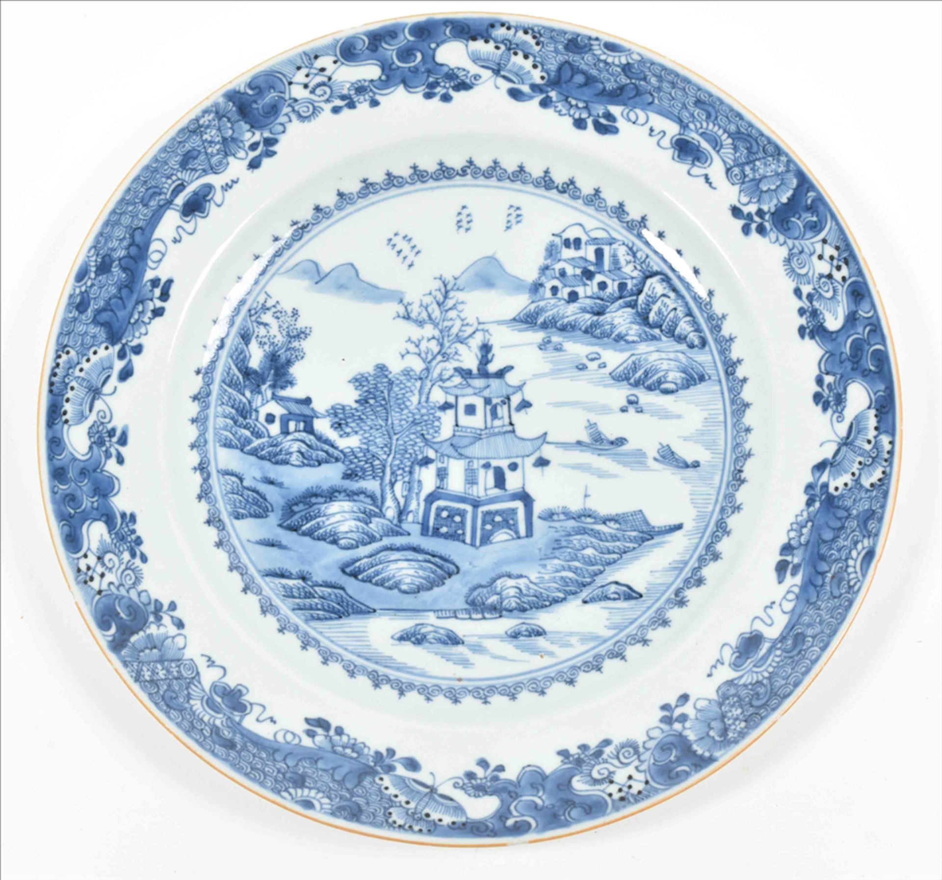 Five porcelain plates and a bowl - Bild 2 aus 8