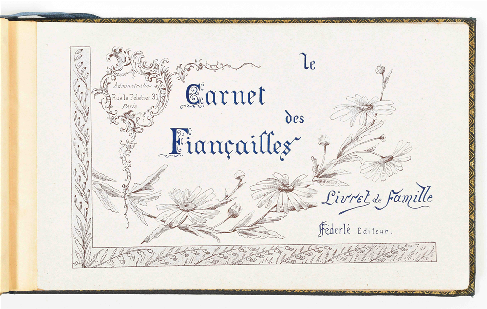 Two French titles: (1) (G. de Landemer). Le carnet des fiançailles. Livret de famille - Image 8 of 9