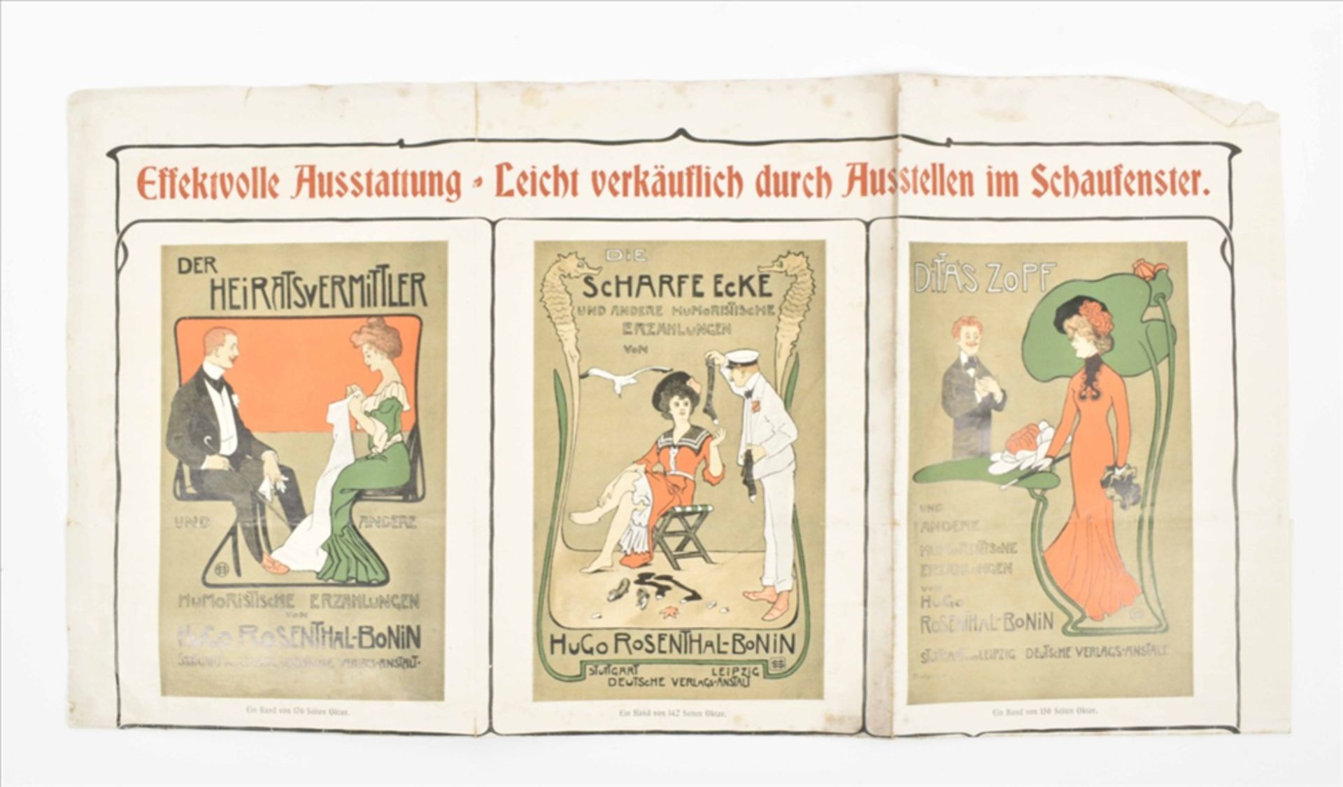 Seven German posters: (1) "Sammlung moderner Belletristik in- und ausländischer Autoren" - Bild 4 aus 8