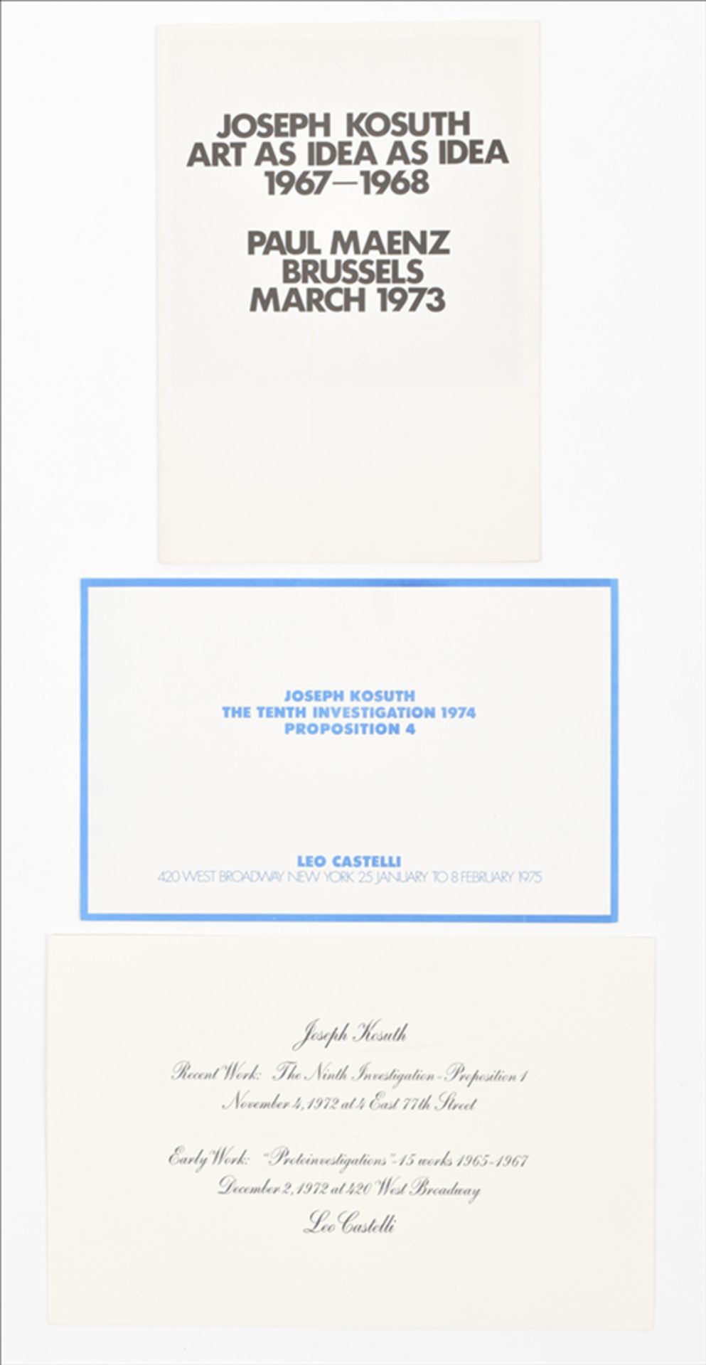 Joseph Kosuth, collection of ephemera - Bild 7 aus 10