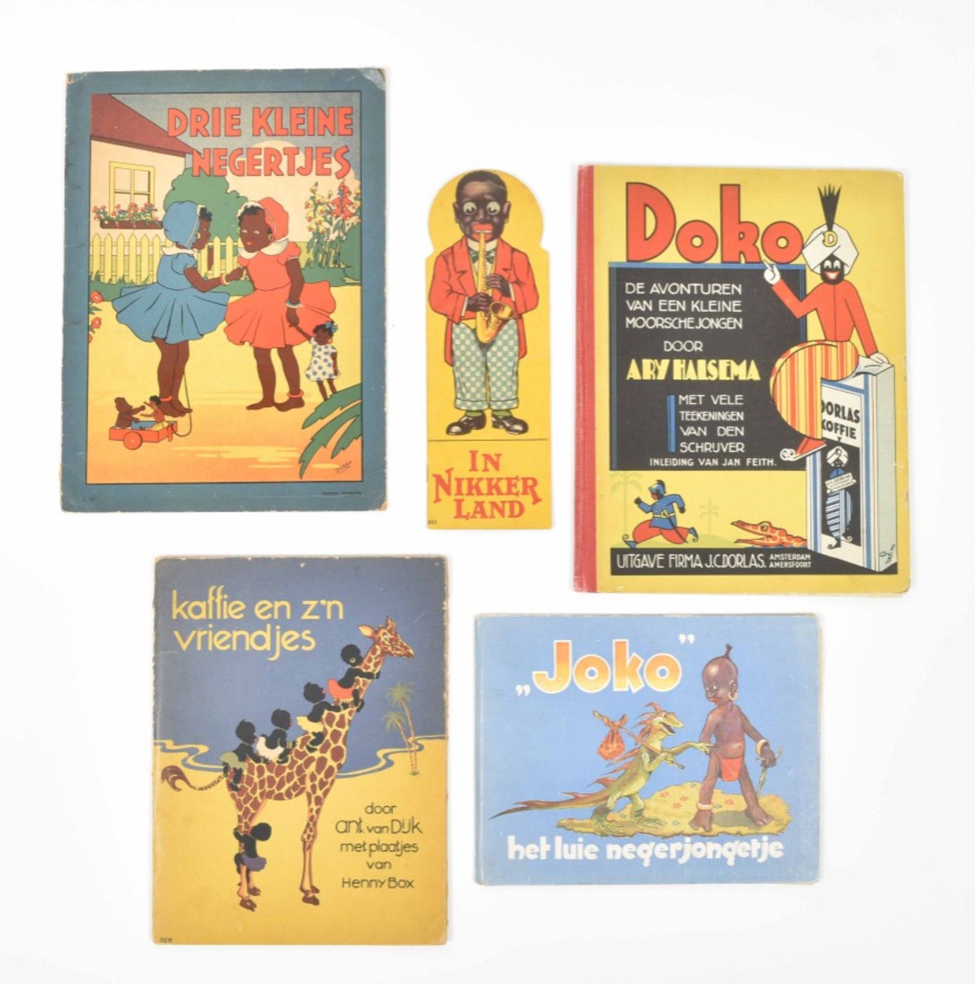 [Black interest. Shape books] Five early 20th century Dutch titles