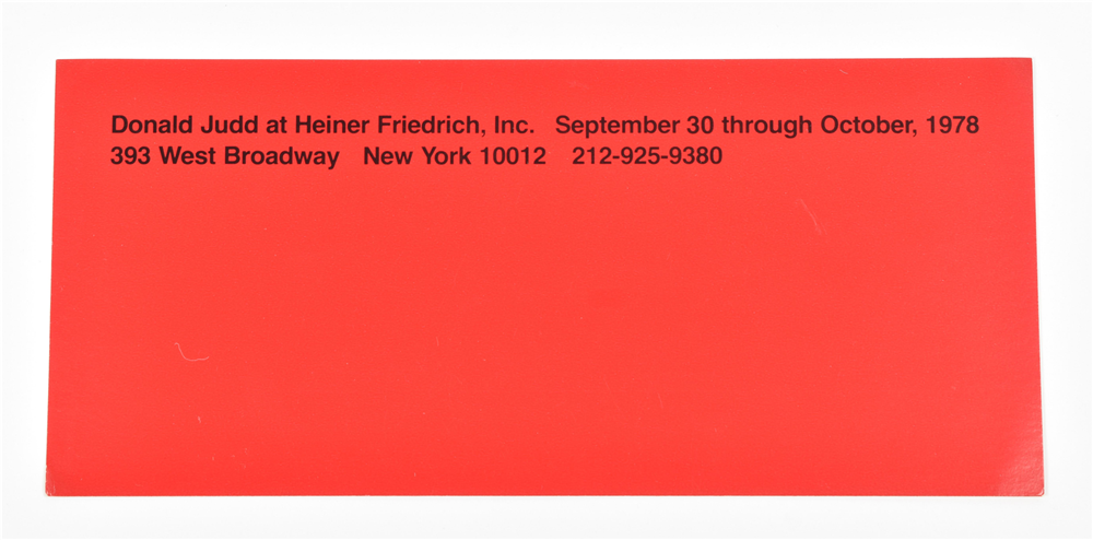 Donald Judd exhibition announcements from 1969-1979 - Image 5 of 8