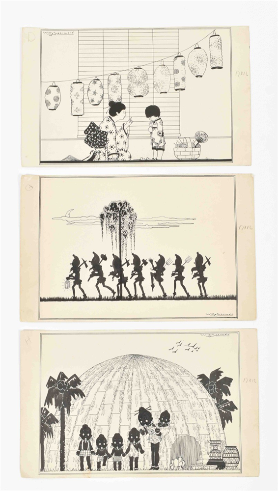 Willy Schermelé (1904-95). Three original drawings