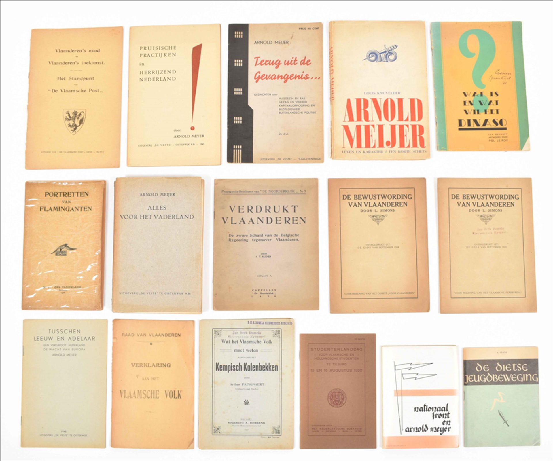 Seven publications on or by Arnold Meijer: (1) Alles voor het Vaderland