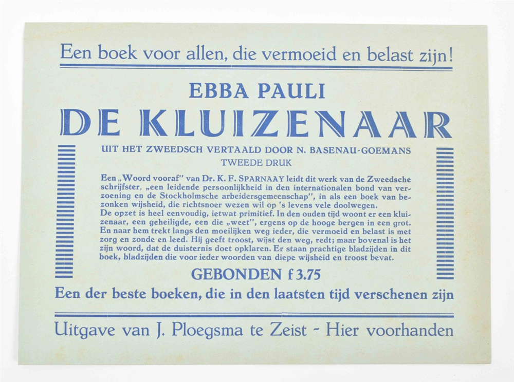Eleven posters/ prospectuses of Dutch editions: (1) "Alhier verkrijgbaar. Georg Fuchs - Image 4 of 8