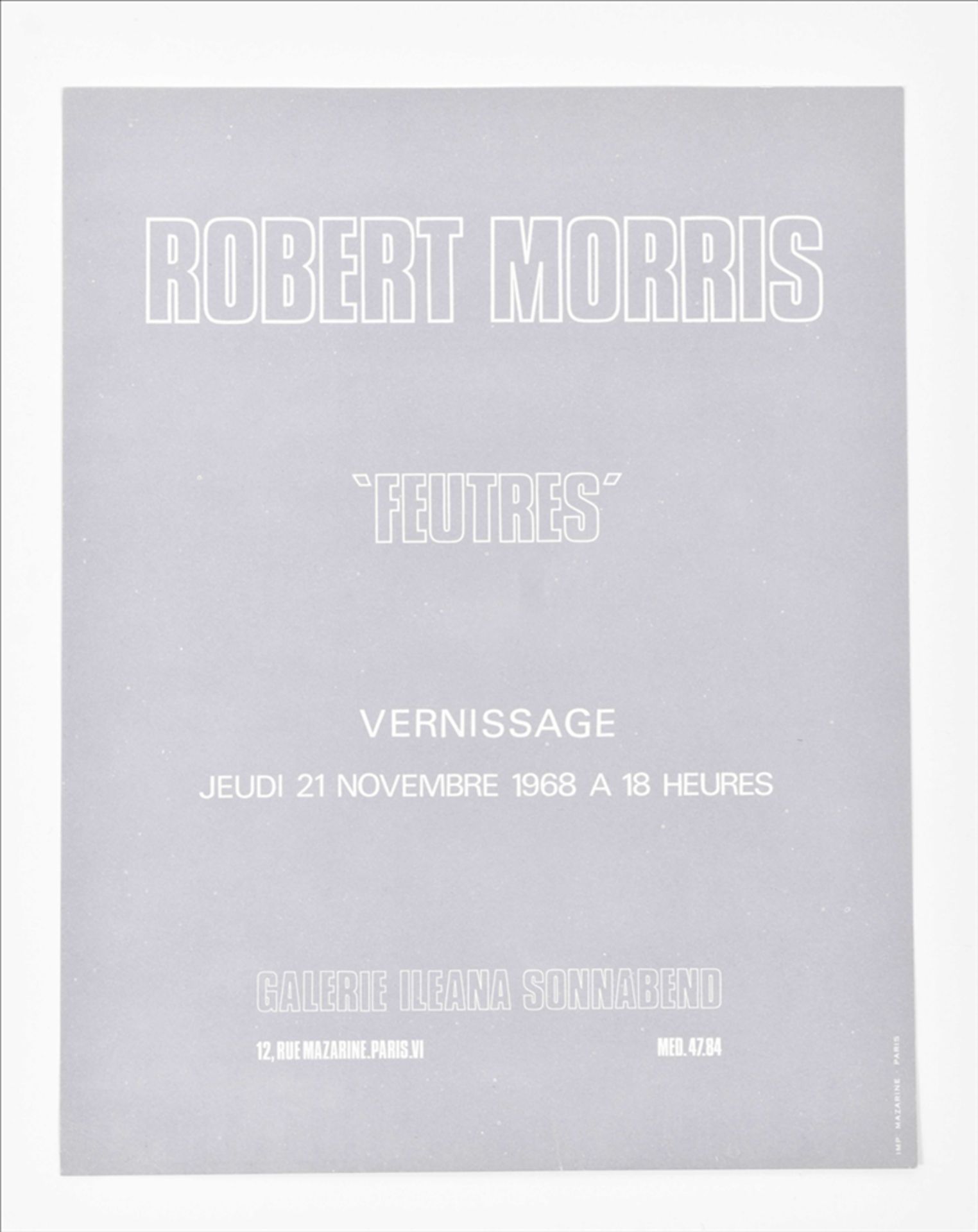 Robert Morris, Dwan gallery poster and Sonnabend card - Bild 6 aus 6