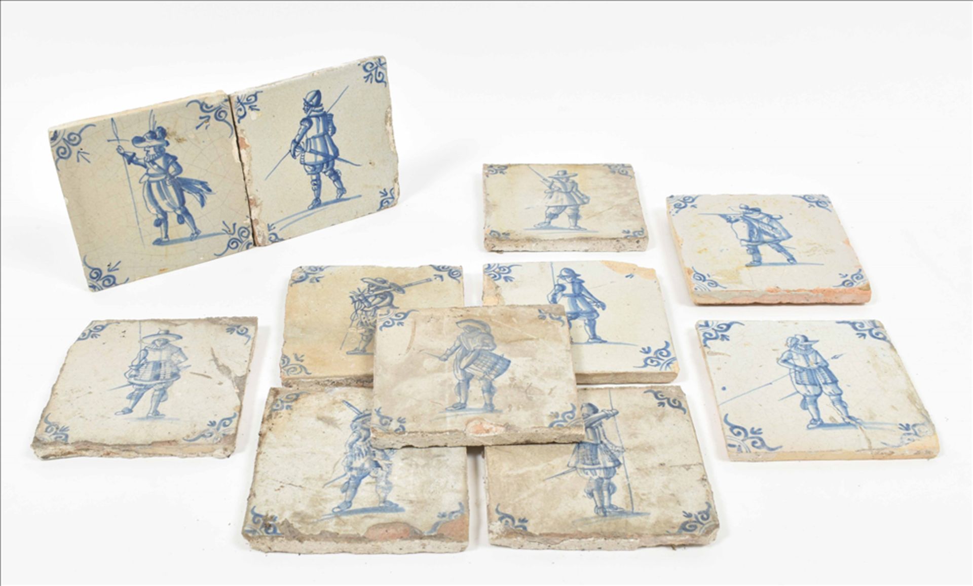 [Militaria] Eleven Dutch soldier tiles