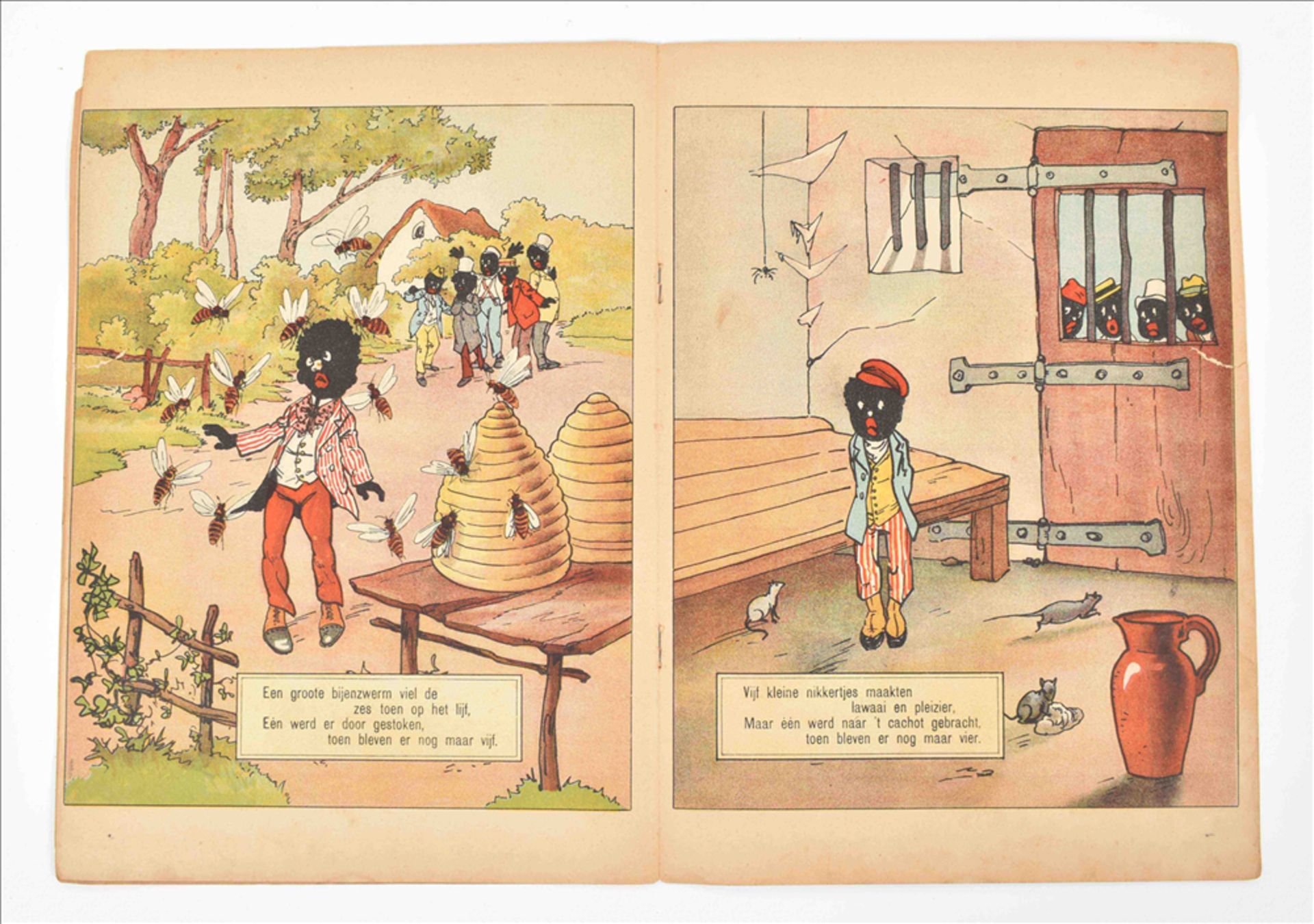 [Black interest] Fourteen late 19th century Dutch children's books: (1) Tien kleine nikkertjes - Image 7 of 16