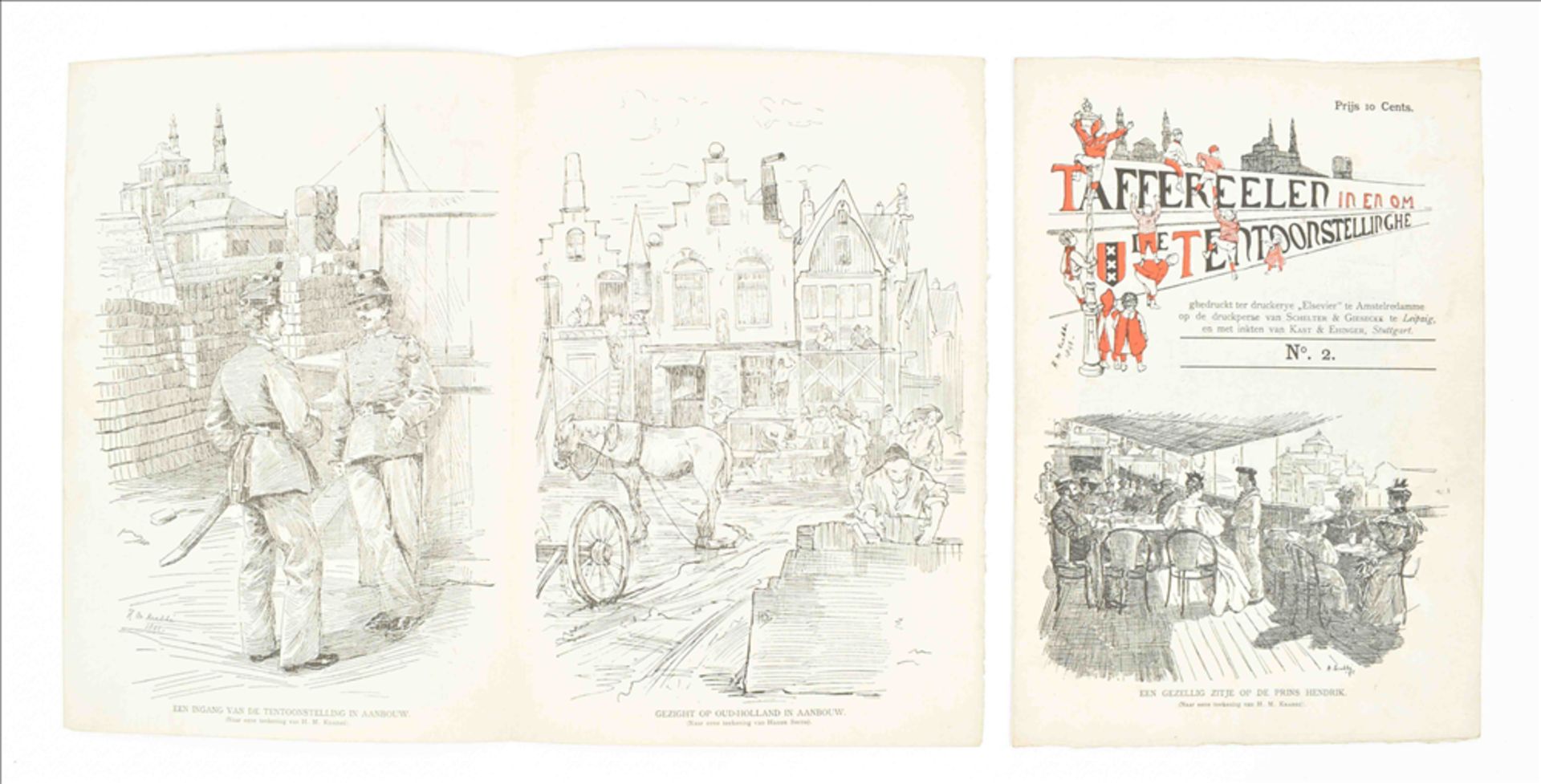 Nine various (rare) memorabilia concerning the 1895 World Exhibition in Amsterdam - Image 6 of 10