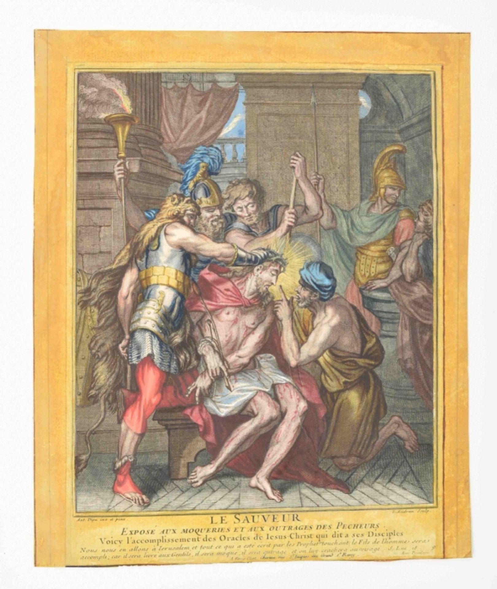 [Religion] 14 miscellaneous prints: (1) Jean Audran (1667-1757). "Le Sauveur - Bild 3 aus 4