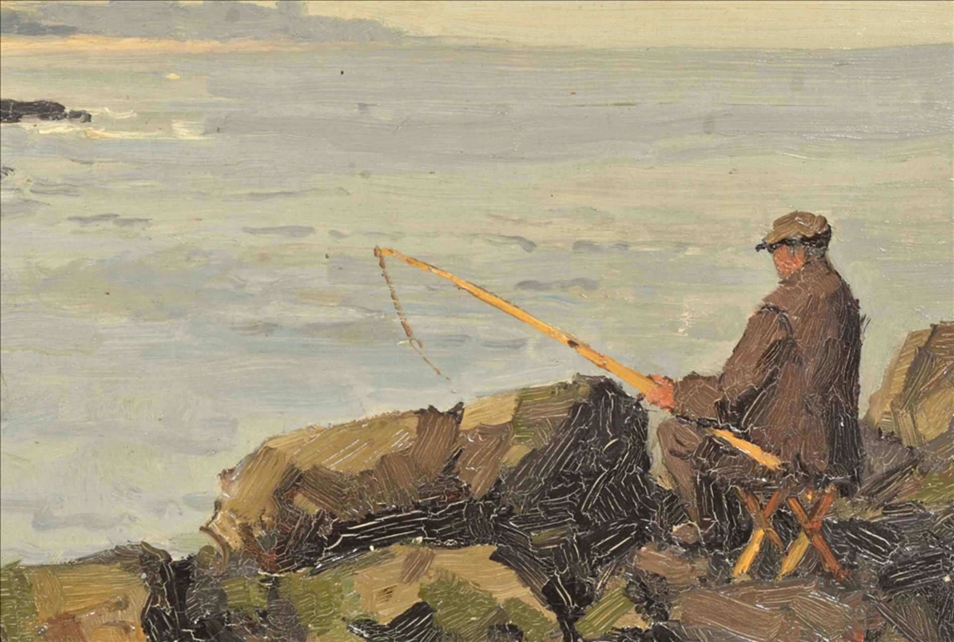 Henk Dekker (1897-1974). 'Fisherman on the sea coast' - Image 3 of 3