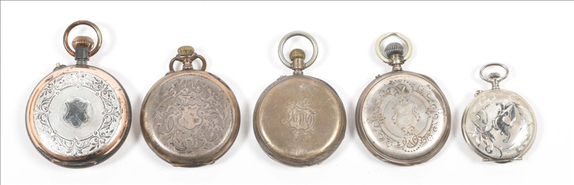 Five silver pocket watches - Image 4 of 7