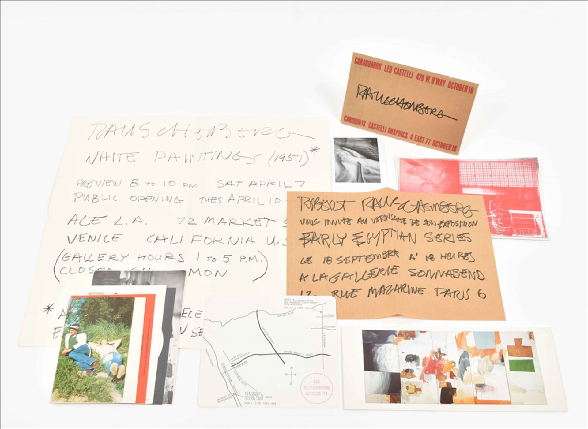 Robert Rauschenberg, announcement cards and posters