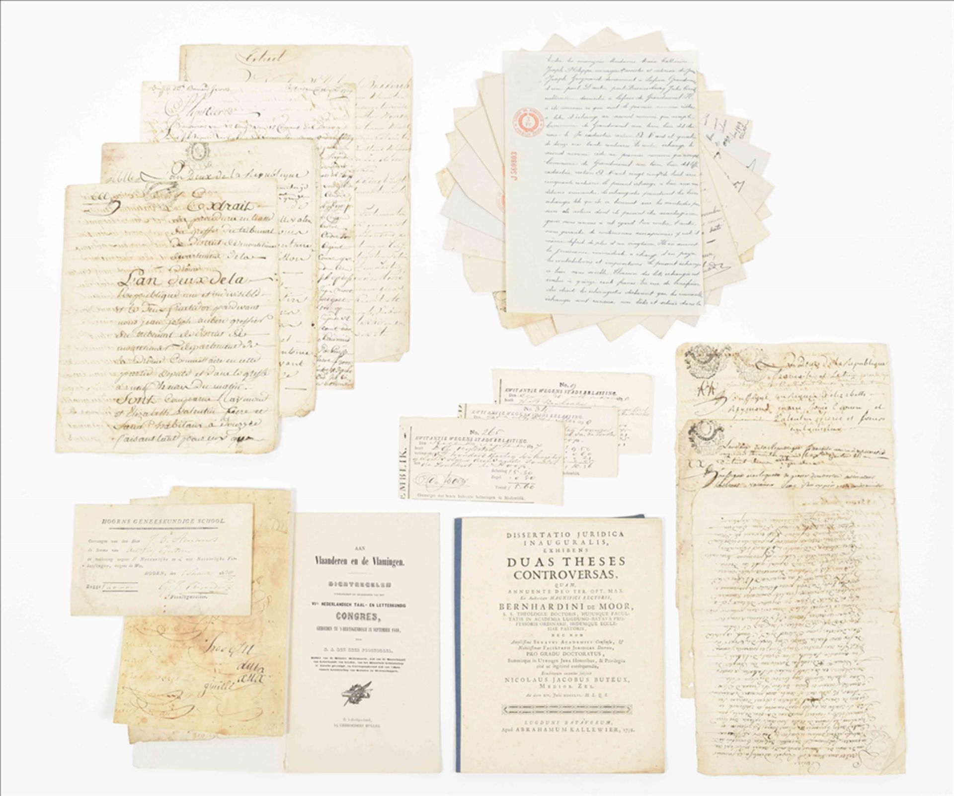 Collection of approx. 50 miscell., mostly French manuscript documents