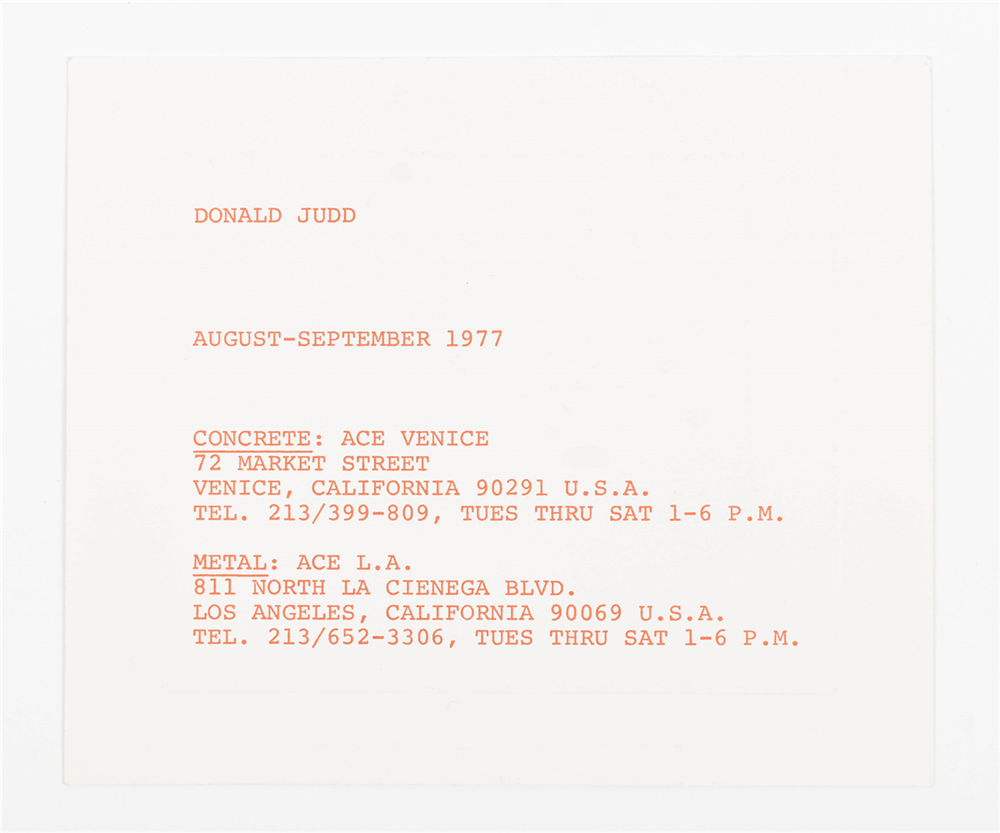 Donald Judd exhibition announcements from 1969-1979 - Image 6 of 8