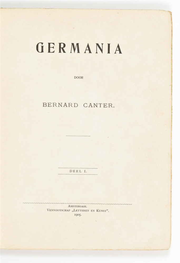 [Amsterdam. Judaica] Three titles in five vols.: (1) Bernard Canter. Germania - Image 3 of 6