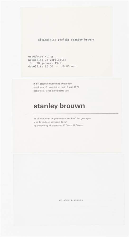 stanley brouwn, 12 invitation cards from 1970-1977 - Image 6 of 8