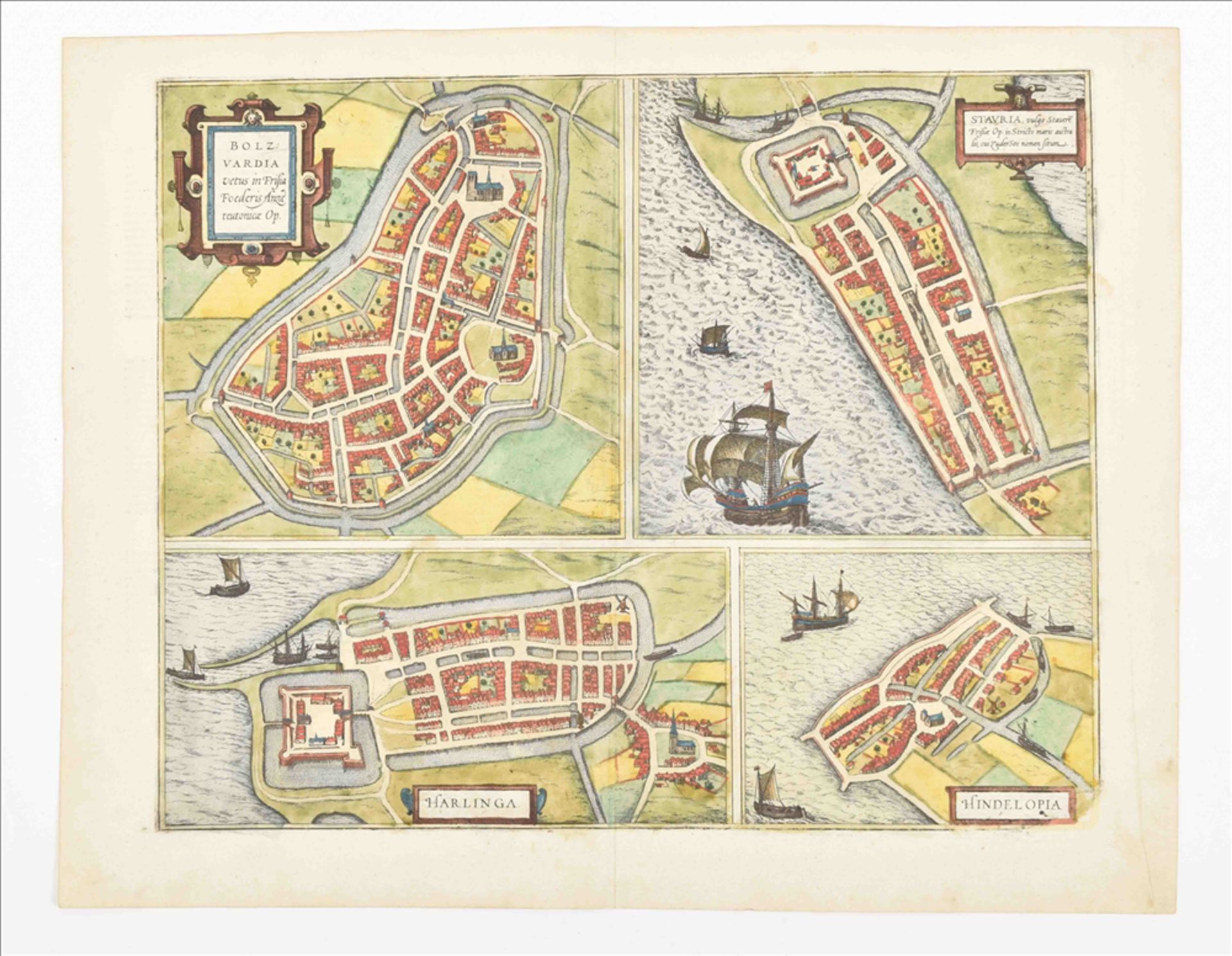 Two leaves: (1) Leeuwarden (Lewardum) and Franeker (Franicher) - Image 2 of 10