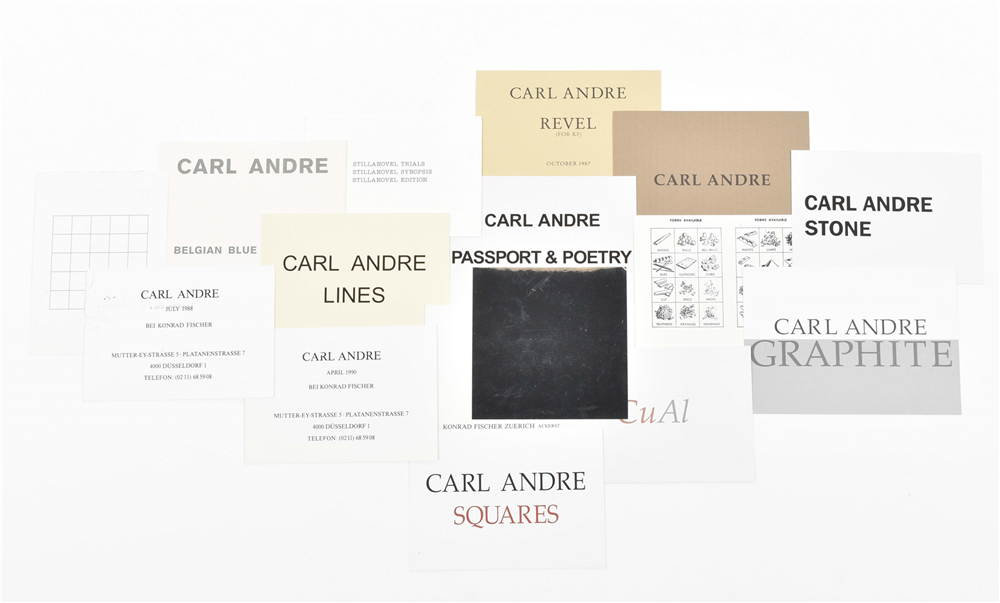 Carl Andre, collection of Konrad Fischer invitations 1981-2014