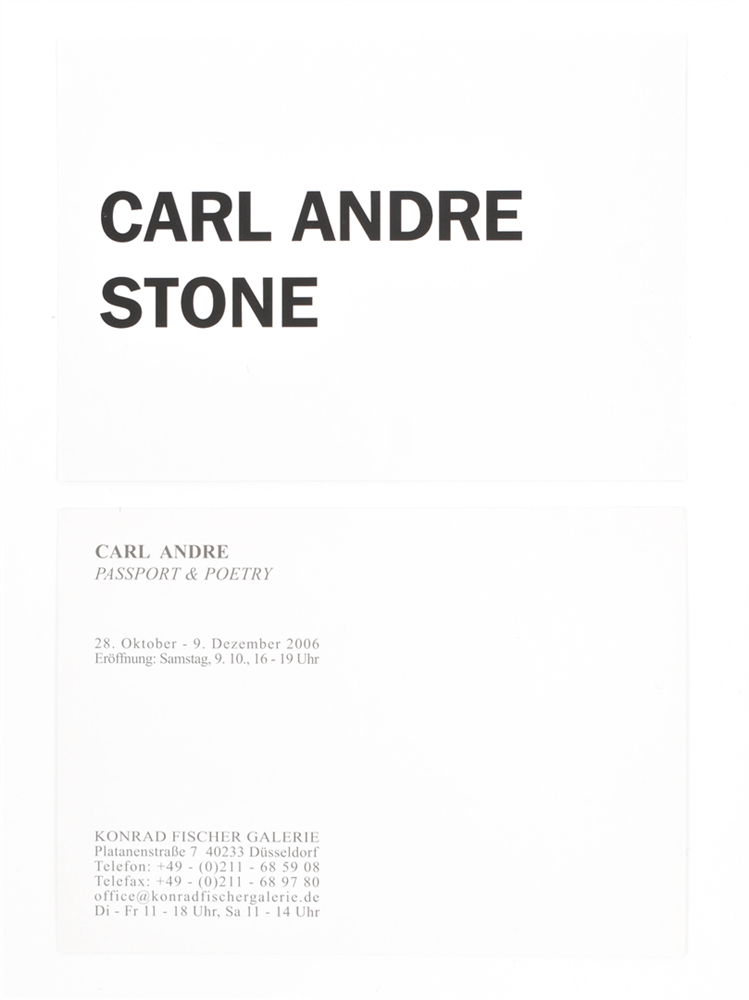 Carl Andre, collection of Konrad Fischer invitations 1981-2014 - Image 3 of 7
